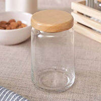 JJGLASS - (Ocean)  B02526G0001 Pop jar wooden lid - ขวดโหลป๊อปจา ขวดโหลป๊อปจาวูเด้น  ขวดโอเชี่ยนกลาส