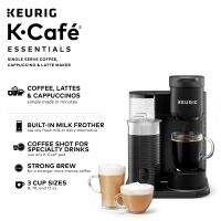 K-Cafe Essentials Single Serve K-Cup Pod Cup กาแฟ,ลาเต้และเครื่องทำคาปูชิโน,สีดำ,เครื่องชงเอสเพรสโซ่,เครื่อง