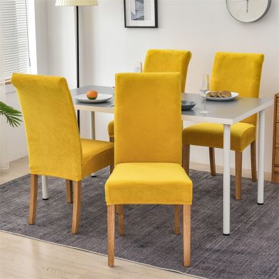 1/2/4/6Pcs Velvet Chair Cover Stretch Elastic Dining Room Chair Cover Slipcover Spandex Case for Chairs Funda Silla Nordic Style