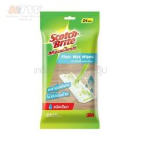 3M Scotch-Brite® ผ้าเช็ดพื้นชนิดเปียก ฆ่าเชื้อแบคทีเรียได้ถึง 99% กระดาษมีความหนา และชุ่มชื้น ไม่แห้งง่าย (1แพ็ค 24ชิ้น)