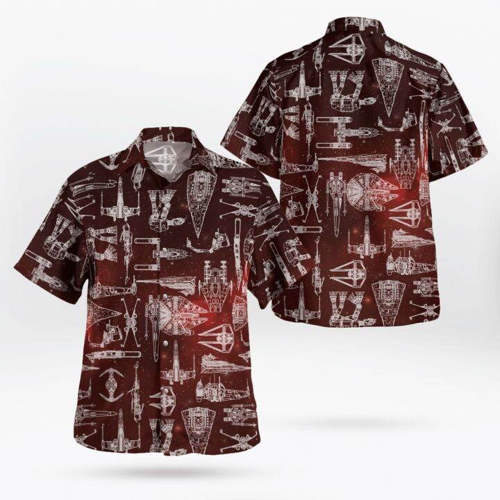เสื้อเชิ้ตแขนสั้นฮาราจูกุทรงโอเวอร์ไซส์ยานรบอวกาศพิมพ์ลายเรขาคณิตสำหรับเสื้อฮาวาย2023เสื้อฤดูร้อน