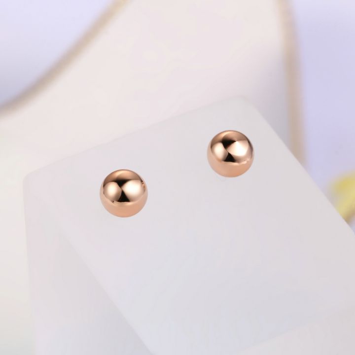 double-fair-simple-little-metal-ball-stud-earrings-for-women-men-daily-classic-rose-gold-color-ear-jewelry-wholesale-dfe445m