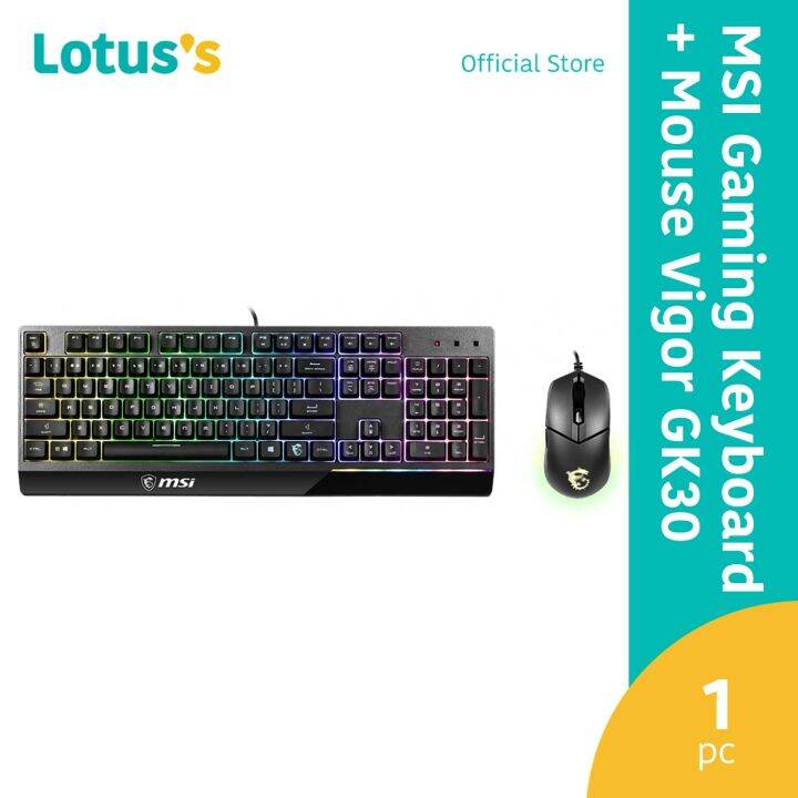 MSI Gaming Keyboard + Mouse Vigor GK30 Combo US Lazada