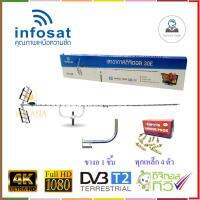 เสาอากาศ INFOSAT 30E + ขางอ+ พุกเหล็ก 4 ตัว