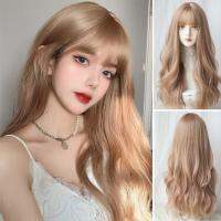 【LZ】ↂ  BEAUTYCODE Synthetic Blonde Hair Wig with Bangs Wavy Wig for Women Cosplay  Lolita Party Heat Resistant Fiber Wigs