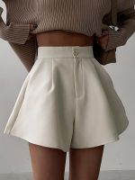 【hot】 Waist Shorts Loose A-line Wide Leg Short Pants Fashion Office Trousers Streetwear