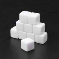 50Pcs 12mm 14mm 16mm 18mm 20mm 25mm Glossy D6 white blank dice Light Plate With Square Angle For Kid DIY Write Painting Graffiti