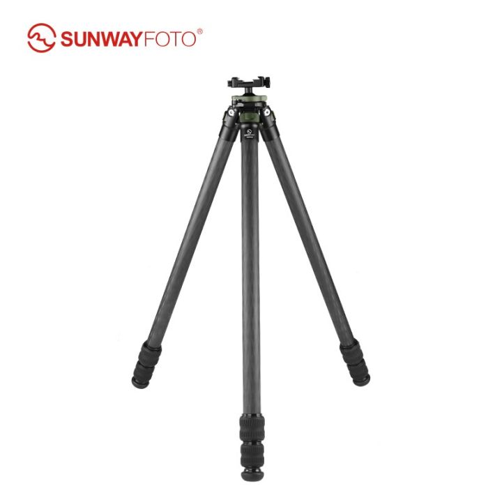 sunwayfoto-ขาตั้งกล้องสามขาไฟเบอร์คาร์บอน-t2830cs-สำหรับล่าสัตว์พร้อมหัวบอลกลับหัวที่จับตัวแปลงราวรูป-arca-swiss