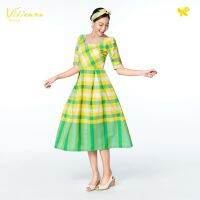 Woman Vivienne Dress เดรส ผู้หญิง ลายผ้าขาวม้า