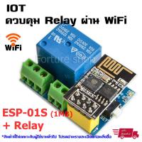 ชุด ควบคุมอุปกรณ์ ผ่าน WiFi โมดูล บอร์ด IOT ESP-01S 1MB Flash ( ESP-01 ESP-8266 ESP8266 ) พร้อม โมดูลบอร์ด Relay 10A (1 ชุด)