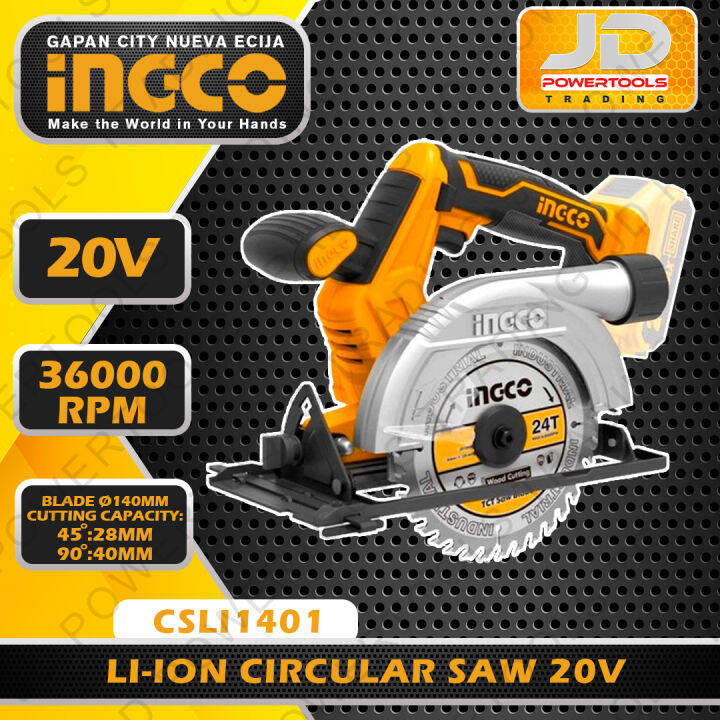 INGCO Cordless Circular Saw CSLI1401 20V POWERSHARE Lazada PH