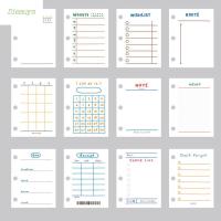 DIEAUYS อุปกรณ์การเรียนไดอารี่3หลุม60แผ่นหลวมใบไม้กระดาษแกนใน Notebook Mini สมุดบันทึกแบบเติมกระดาษกระดาษหน้าด้านในเติมสารยึดภายใน