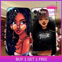 ☊●✗ Cool Black Girl Women Art Phone Case for iPhone 13 Mini XR XS Max XS 7 8 Plus 6 6s 11 Pro 12 Pro Max Fashion girl Cover Fundas