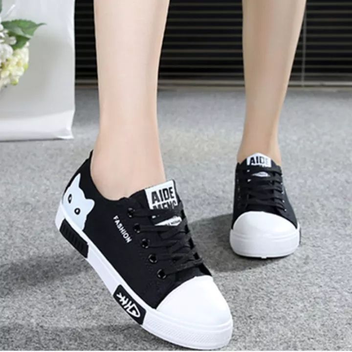 women-shoes-sneakers-รองเท้าผู้หญิง-รองเท้าแฟชั่นสไตล์เกาหลี-fashion-casual-flat-shoes-รองเท้าผ้าใบผู้หญิง