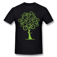 Artistic Picture Green Bicycle Tree T Shirt For Men Slim Fit Swag Plus Size Tee Camiseta Christmas Gift Tshirt Cotton Fabric