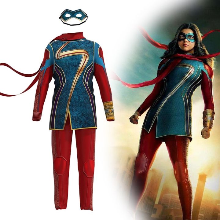 Ms Marvel Cosplay Tv Super Hero Ms Marvel Captain Marvel Cosplay Costume Uniform Suit Halloween 9416