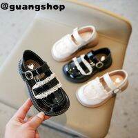 guangshop มีสไตล์สำหรับเด็กผู้หญิงรองเท้าส้นแบนพื้นนิ่มหนังมันวาวรองเท้าเด็กที่เข้าได้กับทุกชุด1-16ปี T22N03CC-86