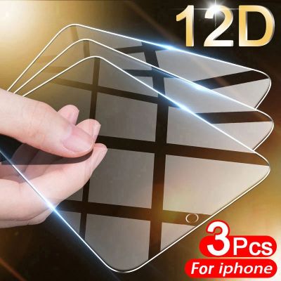 3Pcs Tempered Glass For iPhone 11 12 13 14 Pro Max X XR XS Max Screen Protector on The For iPhone 7 8 6 6s Plus Protecive Glass