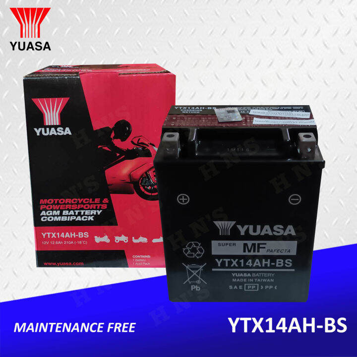 Yuasa YTX14AHBS Maintenance Free Motorcycle Battery for Royal Enfield