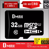 Thẻ nhớ 32GB Dmax Micro tốc độ cao upto 90MB s SDHC class 10 - Bảo hành 5 năm + Tặng viết bi