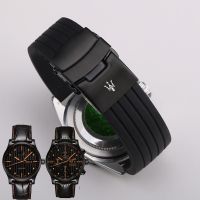 Maserati hook watches with soft silicone strap waterproof rubber bracelet 18 and 20 to 22 mm