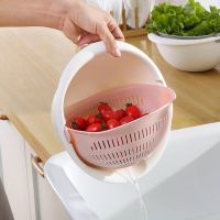 【CC】☄▩✜  New Drain Rice Washing Colander Basket Strainer Noodles Vegetables Fruit Bowl