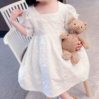 【Ladies shop】 HoneyCherry SummerWhite Puff SleeveChildren 39; ชุดปาร์ตี้ SDress สำหรับเด็กผู้หญิง