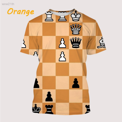 2023 Casual Short Sleeved T-shirt with 3d Chess Pattern Printed, Hip-hop Style, Creative And Fashionable for Men And Women. Unisex