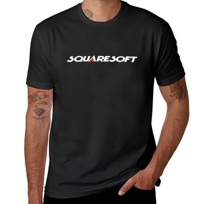 Squaresoft Logo Tee T-Shirt Vintage Clothes Cat Shirts Summer Clothes Summer Top Men Clothes