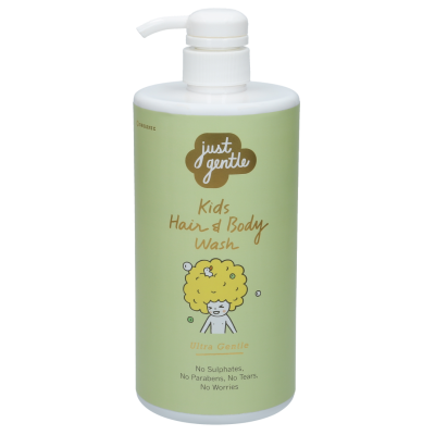 Just Gentle สบู่อาบน้ำและผมเด็ก แพร์เบอร์รี่  (ฉลากเขียว) Kids Hair &amp; Body Wash Pearberry Scent (900ml) green label Organic Pavilion