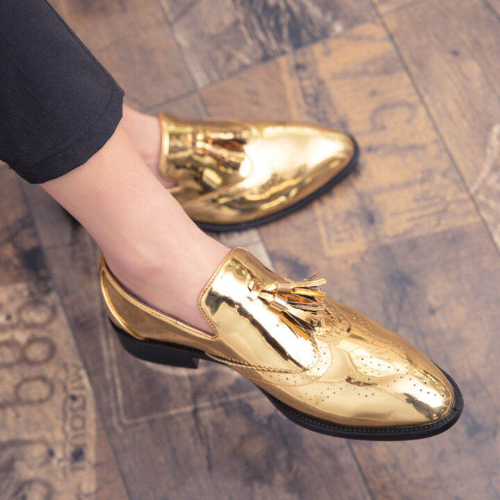 golden casual shoes