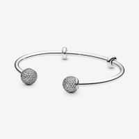 [พร้อมส่ง สินค้าแท้ ?] Pandora Moments Open Pavé Bangle Bracelet (Size 1)