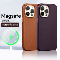 Official Leather Case MagSafe for Apple iPhone 14 Pro Max 13 12 14pro Original Magnet Magnetic Wireless Charging i Phone Cover