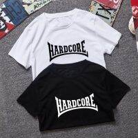 2023ใหม่ผู้ชายแฟชั่น hardcore Cool Fun hardcore สั้น slee camisetas เสื้อยืดผู้ชาย