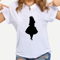 Alice In Wonderland ผู้หญิง Tshirt Cal ตลกเสื้อ T เี้ Yong สาว Top Tee Harajuku Drop Ship S-5XL