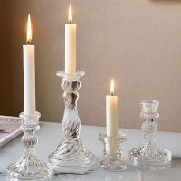 Clear Glass Candlestick For Wedding Dinner Centerpiece Table Decoration Transparent Candle Holder European Living Room Ornament