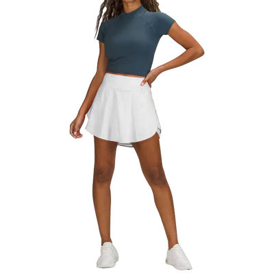CUGOAO Women Tennis Skorts Sport Athletic Shorts Skirt Solid Color Anti Exposure Fitness High Waist Shorts Female Sportswear