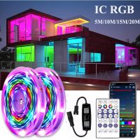 อัพเกรด RGBIC ไฟแต่งห้อง led ไฟติดห้องไฟตกแต่ง ไฟเส้น led Rainbow color ไฟเส้น  ไฟเปลี่ยนสี ซิงค์กับเพลง สำหรับตกแต่งบ