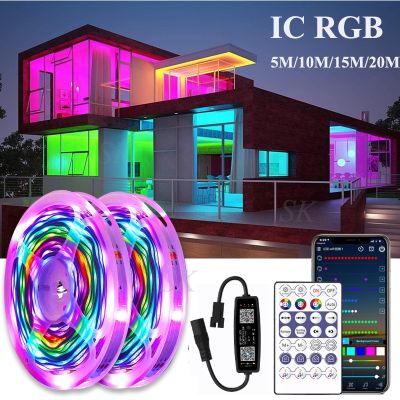 อัพเกรด RGBIC ไฟแต่งห้อง led ไฟติดห้องไฟตกแต่ง ไฟเส้น led Rainbow color ไฟเส้น  ไฟเปลี่ยนสี ซิงค์กับเพลง สำหรับตกแต่งบ