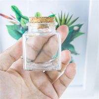 50ml Squareness Hyaline Glass Container with Cork Creative Decoration Bottle Candy Storage Jar Refillable Handicrafts Vial 6Pcs Travel Size Bottles Co