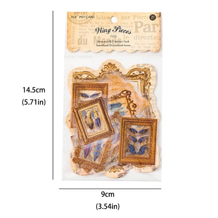 mr-paper-6-style-30pcs-bag-vintage-pet-sticker-beautiful-butterfly-clock-animal-hand-account-decorative-stationery-sticker