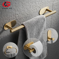 Brushed Gold Bathroom Hardware Set Paper Holder Towel Rack Robe Hook Towel Bar Stainless Steel Bath Bathroom Accessories