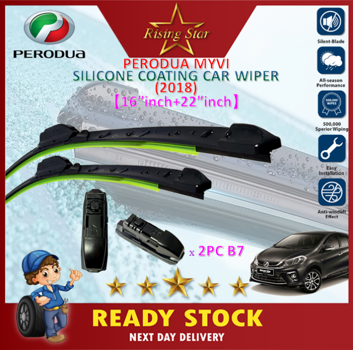 Perodua Myvi 3rd Generation 】Soft Silicone Car Wiper Blades - 1 Pair ...