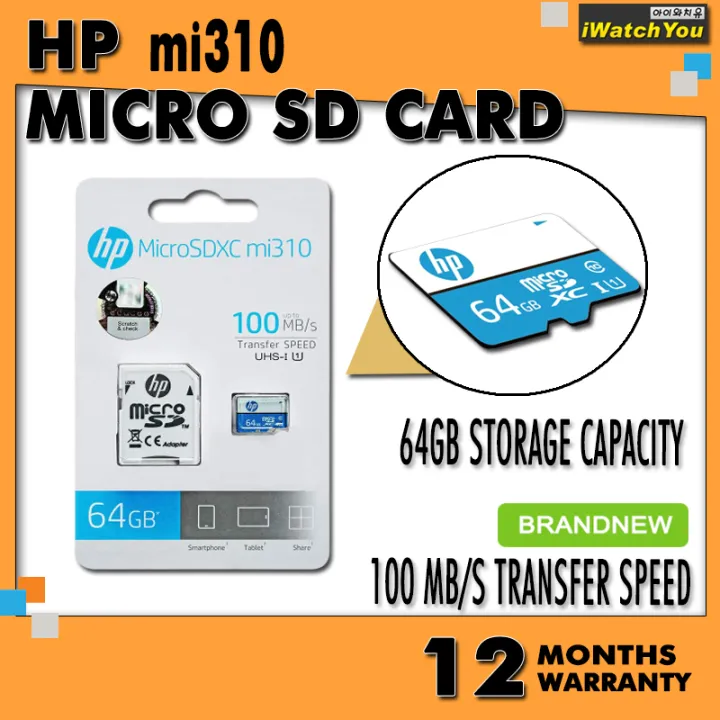 HP Micro SD Card / 64gb Storage Capacity / with SD Card Adapter / 12
