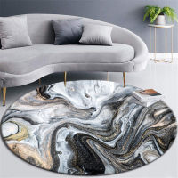 Modern Gray Gilt Marble Area Rug Round Bedroom Non-slip Carpet Flannel Soft Childrens Room Rug