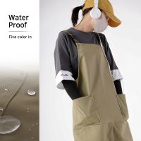 New Trendy Japanese Apron Canvas Waterproof Delantal Restaurant Overalls Flower Shop Coffee Shop Daily Wear Apron Kitchen Plot Aprons