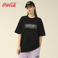 【New】Coca-Cola เสื้อยืดแขนสั้นผ้าฝ้ายฤดูร้อนหลวมคู่ท็อปส์ซูน้ำ