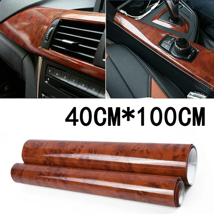 Fashionlife 40cm 100cm Car Interior Wood Grain Stickers High Glossy