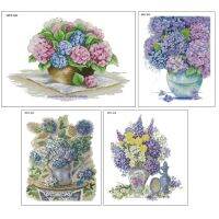 ครอสติช-ไม่พิมพ์ลาย-ภาพดอก hydrangea HDY-015,16,32,44