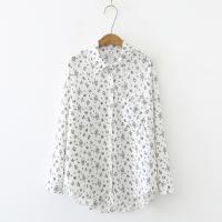 Early spring new small fresh and sweet floral shirt womens design sense niche western style light familiar all-match blouse